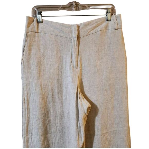 Ruby Rd Womens Linen Blend Capri Pants Size 12P Petite Beige Straight Pockets - Picture 3 of 9